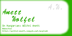 anett wolfel business card